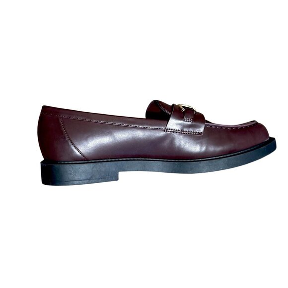 Tommy Hilfiger Womens Twtrevys Burgundy Loafers W/ Gold Logo 11 - Picture 4 of 9